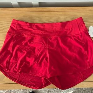 BRAND NEW Lululemon Speed Up Short 4” Dark Red Size 8 NWT